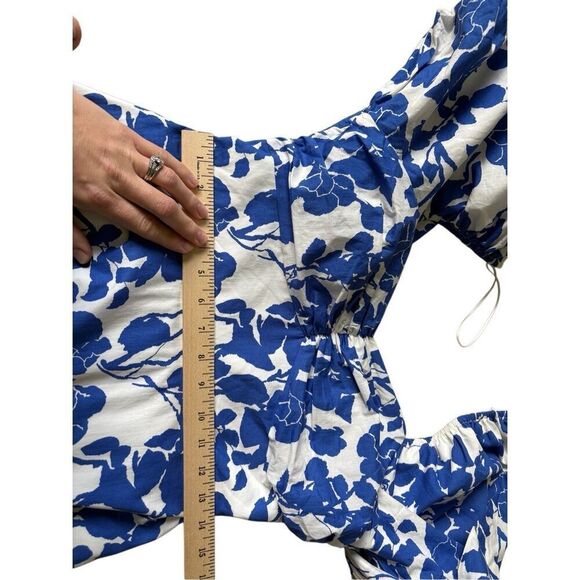 Hyacinth House Tuckernuck Blue Floral Seaport Midi Dress size S Blue White - Picture 7 of 11